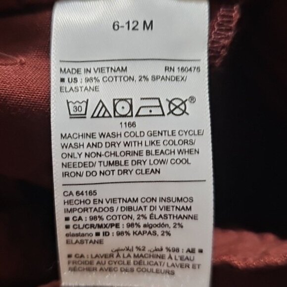 Old Navy Unisex Baby Size 6-12 Months Built-In Flex Twill Skinny Pull-On Pants - Picture 7 of 10